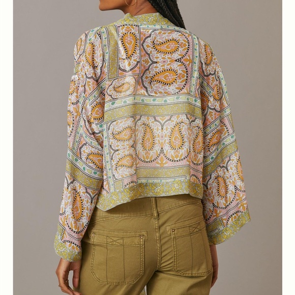 Anthropologie Kimono Saachi Tie Front Top - Picture 2 of 8
